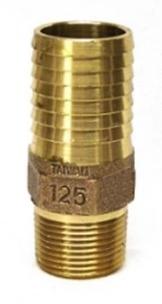 1-1/4" MIP X 1" Brass Barb Straight Male Adapter
