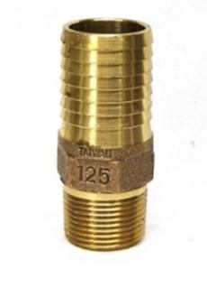 1" MIP X 1" Brass Barb Straight Male Adapter